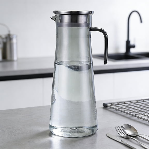 Acrylic Plain Cold Water Kettle, 1000-1500ml Plastic Pitcher with Stainless Steel Lid, for Juice, Tea, Fridge