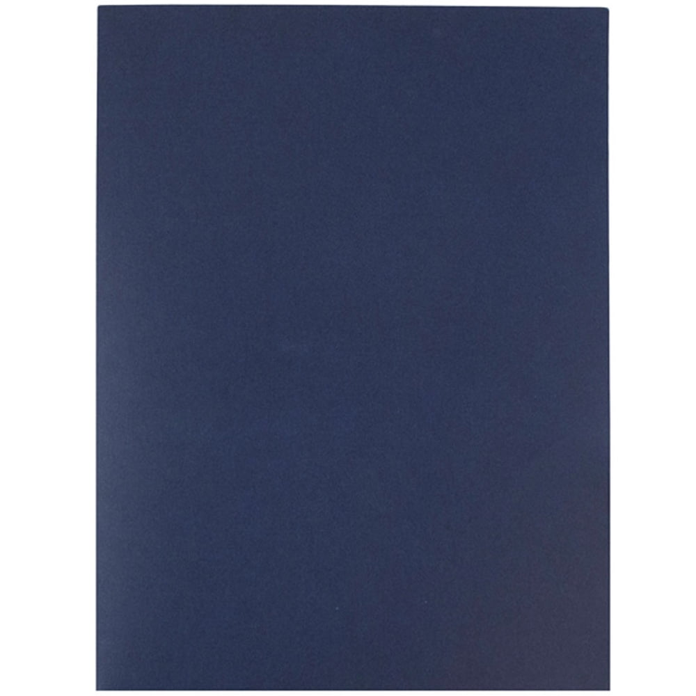 JAM Paper Linen Two Pocket Folders, Navy Blue, 9 x 12, 100/Pack