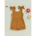 thumbnail image 4 of Jxzom Toddler Baby Girl Sleeveless Jumpsuit Solid Ribbed Knitted Tank Romper Shorts Overalls 6M 12M 18M 2T 3T 4T One-Piece Summer Clothes, 4 of 8
