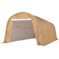 thumbnail image 3 of FOROUTIA 10x20x9ft Heavy-Duty Round Roof Carport, Khaki PE Fabric Portable Garage Shelter, All-Weather Storage Tent for Car/Truck/Boat/Lawn Equipment, Outdoor Canopy with Ratchet Tension System, 3 of 7