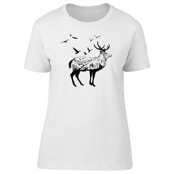 Sketch Lovely Vintage Moose T-Shirt Men -Image by Shutterstock, Male x-Large