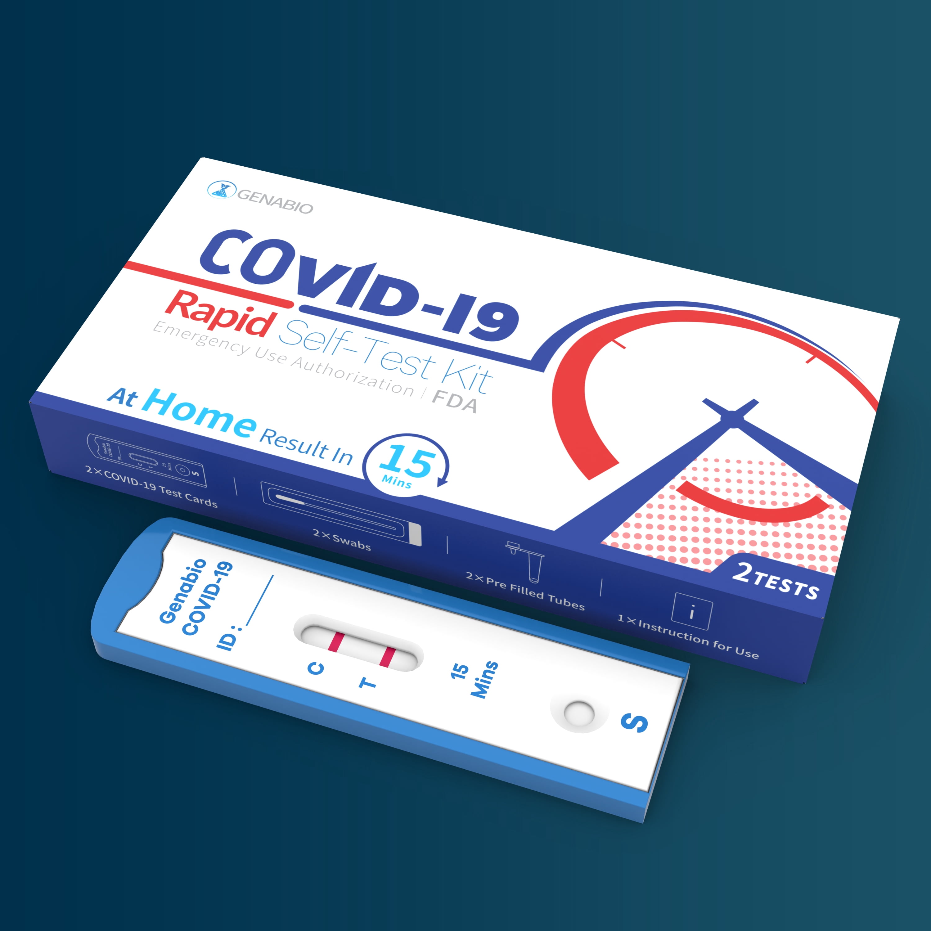 Genabio COVID-19 Rapid Home Test Kit , 2 Tests