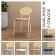 thumbnail image 5 of LeisureMod Velvet Dining Chair Armless Rattan Back Side Chair Modern Accent Chair Comfortable Padded Seat Kitchen Chair with Powder-Coated Stainless Steel Base Euston Collection in Brown, 5 of 11