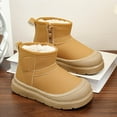 thumbnail image 7 of Karoyedx Toddler Shoes Boys Toddler Winter Snow Boots for Girls Boys Comfy Warm Lined Kids Ankle Boots Slip On Fuzzy Short Boot Khaki Size,13, 7 of 7