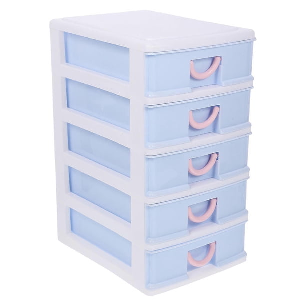 Skyblue Plastic Desk Organizer with Drawers for Storage Use 5tier Design Large Capacity