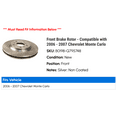 thumbnail image 2 of Front Brake Rotor - Compatible with 2006 - 2007 Chevy Monte Carlo, 2 of 2