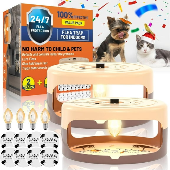 Flea Traps, Effective Indoor Flea Control, Non-Toxic and Harmless, Pet and Kid-Friendly Bed Bug Trap for Pest Control