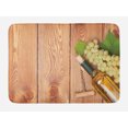 thumbnail image 1 of Winery Bath Mat, Wine Bottle and Bunch of Grapes on Wooden Table Background Romantic Italian Dinner, Non-Slip Plush Mat Bathroom Kitchen Laundry Room Decor, 29.5 X 17.5 Inches, Green Brown, Ambesonne, 1 of 2