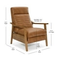 thumbnail image 6 of Pemberly Row Saddle Brown Faux Leather Wood Arm Push Back Recliner, 6 of 12