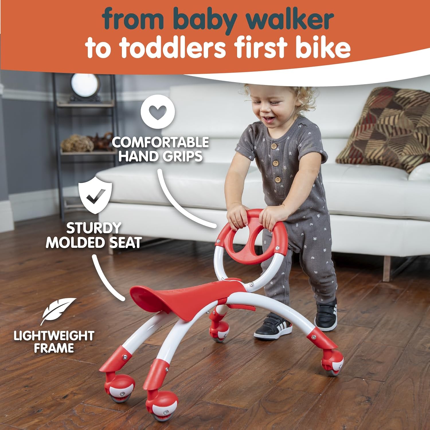 Pewi Ybike Ride On Toy and Walking Buddy, Red
