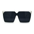 thumbnail image 3 of Womens Squared Rectangular Butterfly Fashion Plastic Sunglasses Clear - Black, 3 of 8