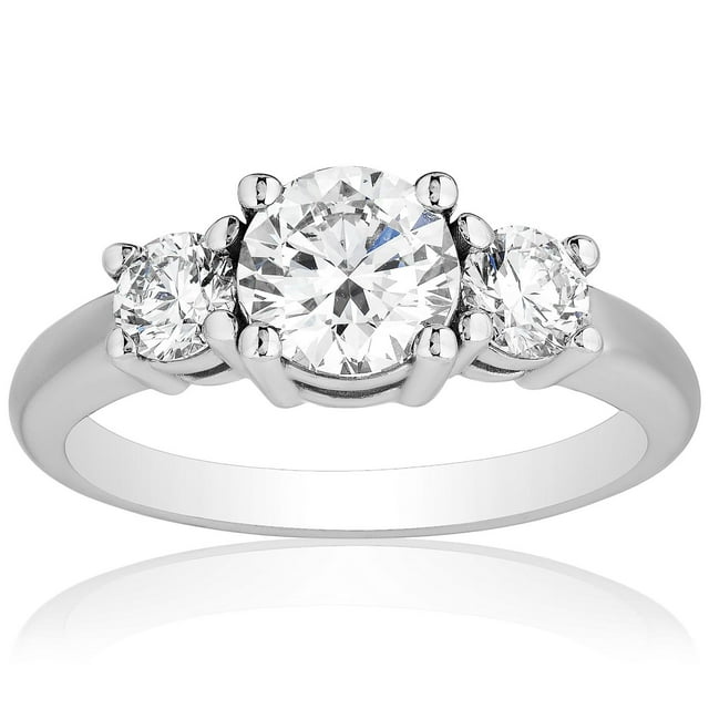 1.50 CT. T.W. Round Cut Three Stone Diamond Ring in 18K Gold