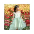 thumbnail image 4 of Vestido de Niña Top de Encaje Floral Falda de Tul con Botones Hi-lo Verde sin Mangas 8 Años, 4 of 6