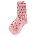 thumbnail image 6 of MeMoi Women's "Ditsy Floral" Cotton-Rich Mini-Net Ruffle-Edge Ankle Sock - Womens - Female, 9-11, Mauve, 6 of 6