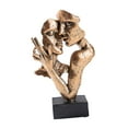 thumbnail image 5 of deevoka Abstract Face Sculpture Kissing Statue Kissing Lover Statue Crafts Love Figurine Brass Colored, 5 of 9