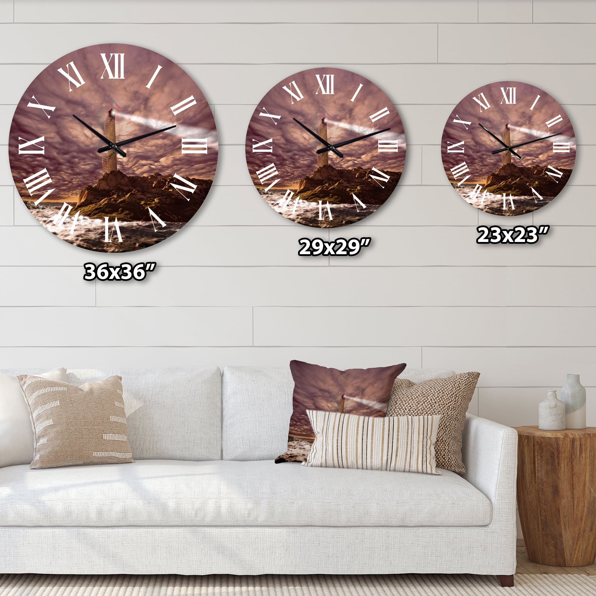 Designart 1 in Quartz Coastal Wall Clock