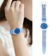 thumbnail image 1 of Reloj de Pulsera de Cuarzo Femenino de 3 Colores, Caja de Aleación Con Correa de PlásTiCO Con Purpurina en Polvo, Correa de Plástico Suave y Duradera, Uso Diario y Estilo, 1 of 7