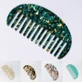 thumbnail image 2 of HLONK ✪ Wide Tooth Hair Comb Marble Leopard Acetate Anti-Static Detangling Hairbrush, 2 of 17