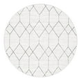thumbnail image 3 of Unique Loom Matrix Trellis Collection Area Rug - Deco (8' Round White/Gray), 3 of 7