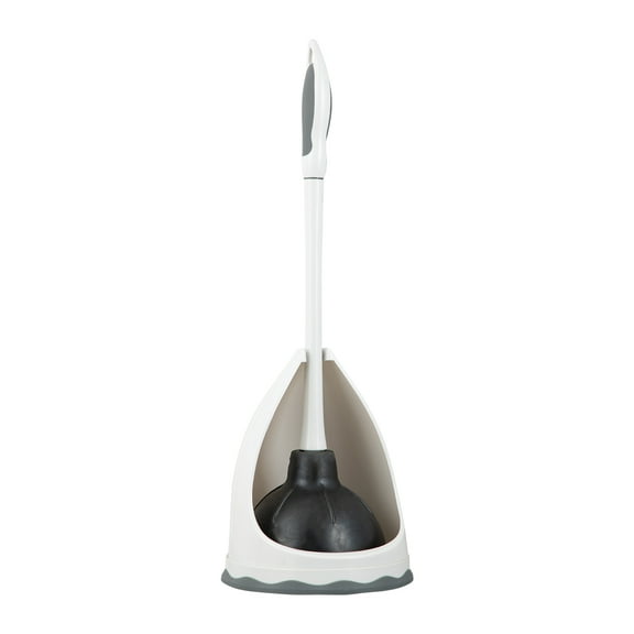 Superio Toilet Plunger with Caddy Grey