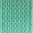 thumbnail image 1 of Ahgly Company Machine Washable Indoor Square Abstract Turquoise Blue Modern Area Rugs, 7' Square, 1 of 4
