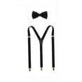 thumbnail image 4 of Bienzoe Boy's Long Sleeve Cotton Shirt Suspender Bowtie Pack White 12, 4 of 7