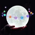 thumbnail image 2 of Lámpara de luna para dormitorio, luz de luna con impresión 3D, luz de noche de color variable, bola de luz de luna, interruptores táctiles y remotos, luz de noche recargable para decoración del hogar, 2 of 5