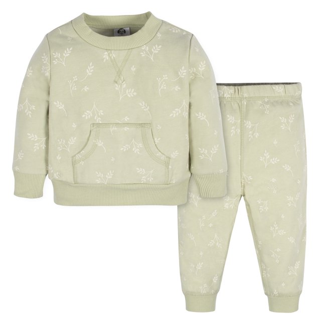 Gerber Conjunto Sudadera Y Pantalón Para Niña Tela algodon Cómoda Verde