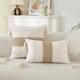 thumbnail image 2 of Juego de 2 fundas de almohada decorativas de 18 x 18 pulgadas, cuadradas, estilo bohemio, con borlas, estilo rústico, para sofá, dormitorio, sala de estar, decoración del hogar, 2 of 5