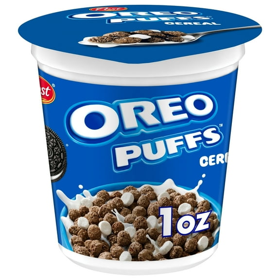 Post Oreo Puff Cereal Cup, Crunchy Chocolatey Breakfast, Crunchy Single Serve On-the-Go Sack,  1 oz cup