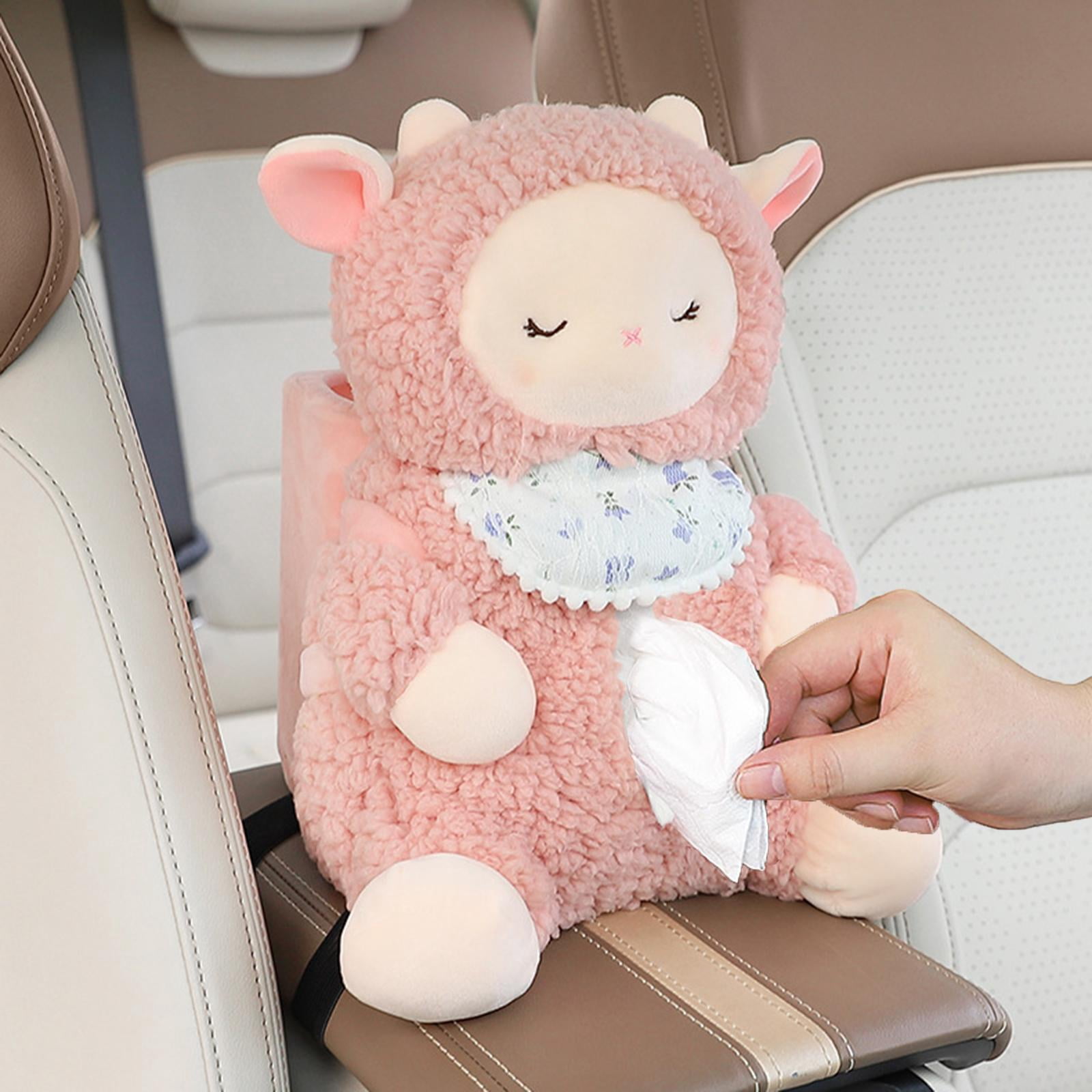 Car Cartoon Tissue Box Holder Tissue Container for Tray Storage Bucket ,Napkin Box Paper Storage Box ,Cute Plush Tissue Holder sheep