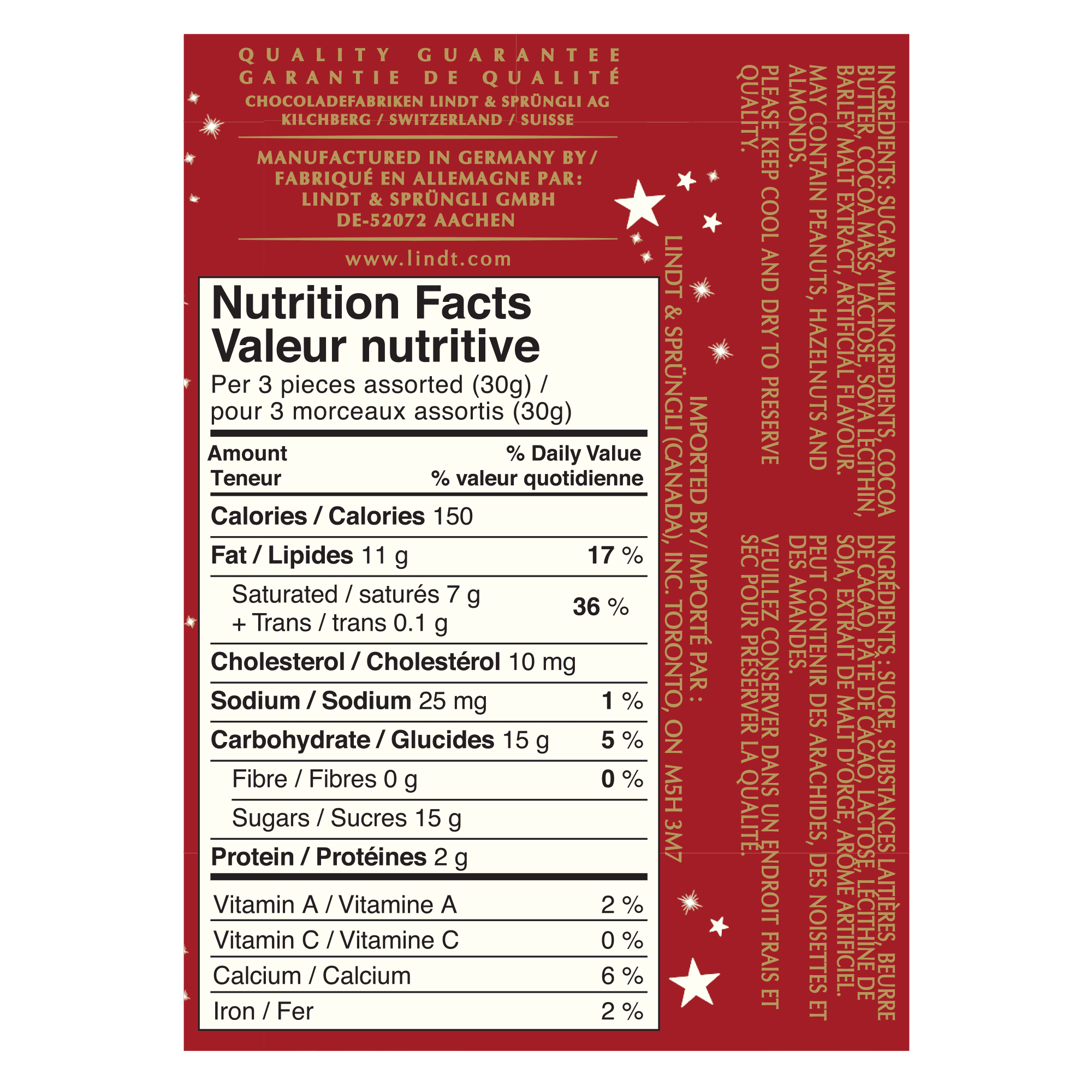 Oursons en chocolat au lait Lindt TEDDY and Friends – Boîte (30 g), paquet de 3 30 g