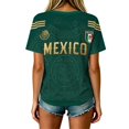 thumbnail image 5 of 2026 New Mexico Soccer Jersey Adult, Mexican Jersey Soccer T-Shirt, Mexico National Team Pattern V-Neck Short Sleeve Athletic Casual Football Top for Adult, 5 of 6