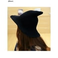 thumbnail image 5 of Spencer Black Steeple Wool Big Brimmed Pointed Witch Hat Halloween Costume Accessory, 5 of 7