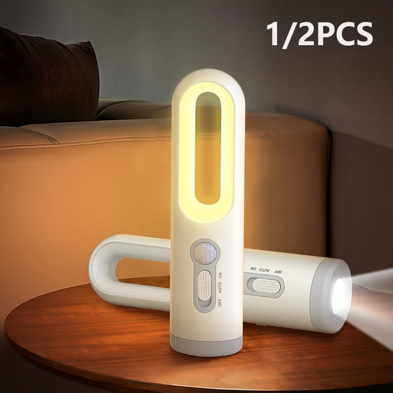 Rechargeable Motion Sensor Night Light 3 in 1 Portable LED Night Light Flashlight for Bedroom, Bathroom and Camping Outdoor
