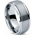 thumbnail image 3 of Charming Jewelers Tungsten Wedding Band Ring 8mm for Men Women Comfort Fit Step Beveled Edge Brushed Lifetime Guarantee, 3 of 5