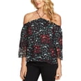 thumbnail image 1 of 1.STATE Blusa tejida con mangas escalonadas para mujer, negra, pequeña, 1 of 1