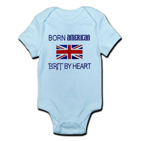 

CafePress - Born American British By Hea Infant Creeper - Baby Light Bodysuit