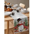 thumbnail image 6 of Grey Snowman Christmas Burlap-Cotton Table Runner 60 Inches Long,Tree Elk Xmas Snowflake Farmhouse Table Runners,Outdoor Dining Tablecloths Decor for Baby Shower Party Wedding 13x60, 6 of 9