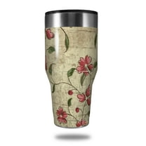 Skin Decal Wrap for Walmart Ozark Trail Tumblers 40oz Flowers and Berries Red (TUMBLER NOT INCLUDED) by WraptorSkinz