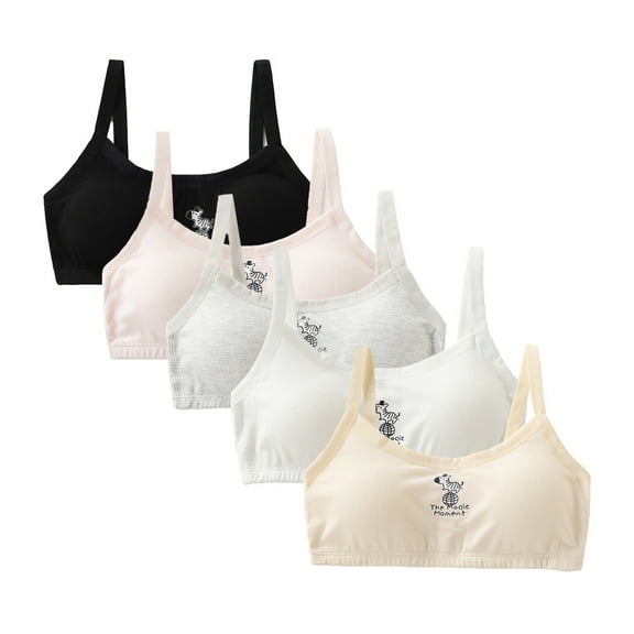 Teen Girls' Everyday Bra Fit for 11-15 Years Teens & Big Girls Breathable Bra Wire Free Push Up with Adjustable Straps