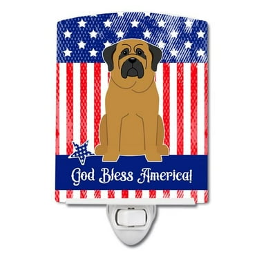 Caroline's Treasures BB3013CNL PatrioticMastiff Ceramic Night Light, 6x4x3", multicolor