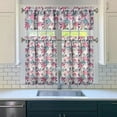 thumbnail image 3 of Kitchen Curtains 36 Inch Short - 3 Panel Set, Rod Pocket Window Curtain with Minimalist Marijuana Leaf Design, 100% Polyester for Farmhouse, Cafe, Kitchen, Bedroom, Easy Wash, 3 of 6