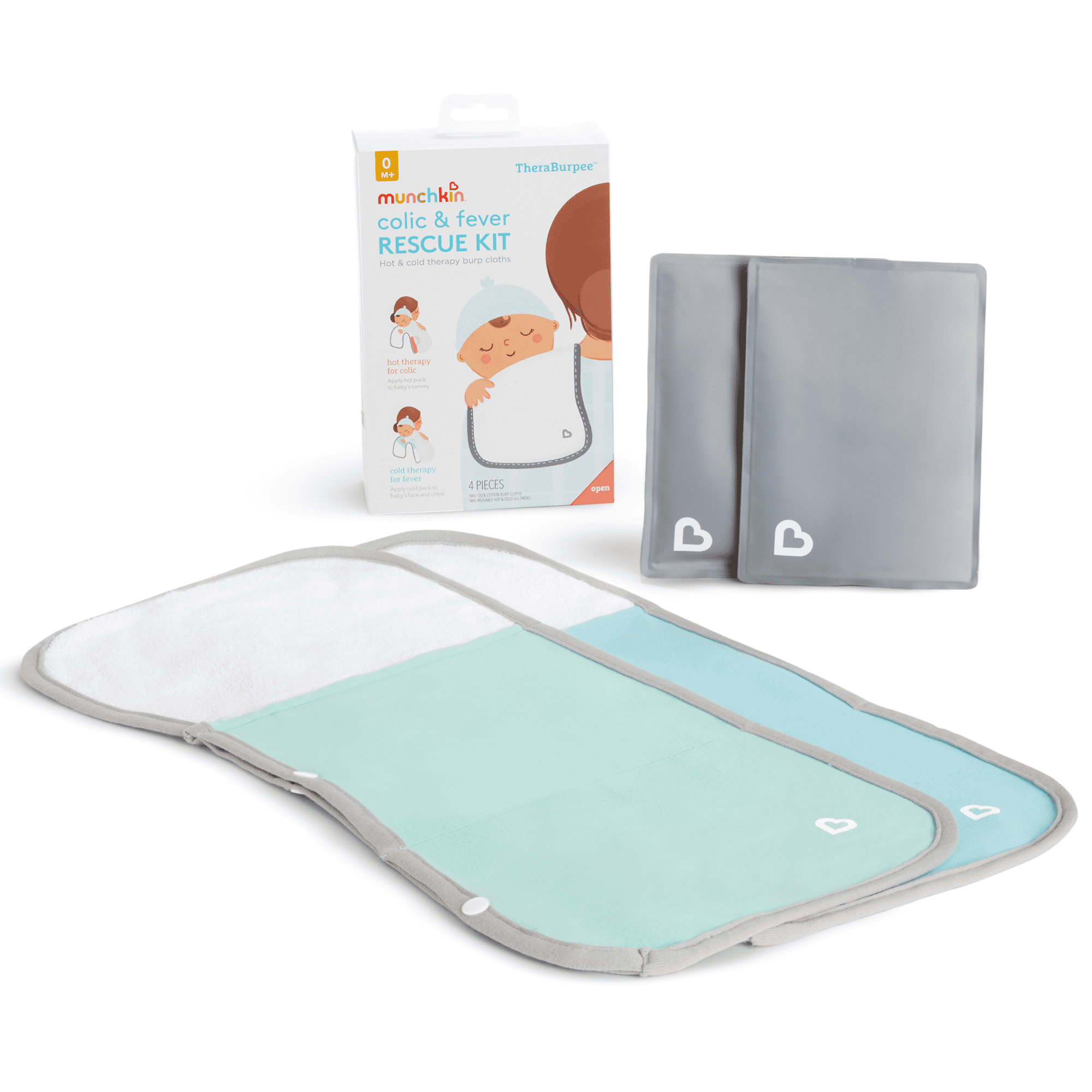Munchkin TheraBurpee Baby Colic and Fever Rescue Kit, Unisex, Blue
