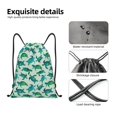 thumbnail image 4 of Xecao Green Sea Turtle Pattern Sports Drawstring Backpack - String Swim Gym Bag with Wet Proof Pocket for Women&Men-Medium, 4 of 5