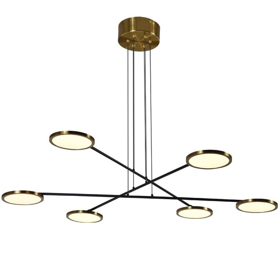 VONN Torino 39" ETL Certified Integrated LED Aluminum Chandelier - Antique Brass