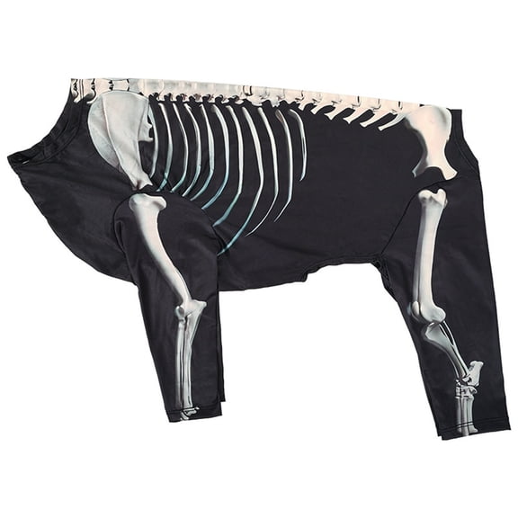 Leeye Halloween Pet Skeleton Outfit, Funny Cosplay Cat Dog Clothing with Horrible Theme for Party Daily Wear, Black, XXL