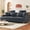 Gray, variant on 87" Sofa Premium PU Leather Couch with Headrest, Comfy 27" Extra Deep Seat 3 Seater Sofa for Living Room, Includes 2 Pillows, Black