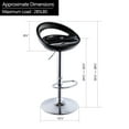 thumbnail image 4 of Duhome Bar Stools with Back Set of 2 Modern Adjustable Swivel Counter Stool Bar Chairs for Kitchen Plastic, Black, 4 of 7