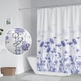 thumbnail image 3 of Purple Flower Shower Curtain for Bathroom Spring Floral Nature Wild Botanical Shower Curtain Waterproof Polyester Fabric Modern Art Aesthetics Home Decor Bath Curtain with Hooks, 72x72 Inch, 3 of 6